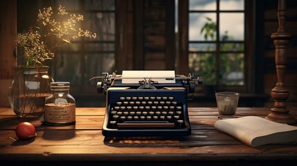 a typewriter on a table