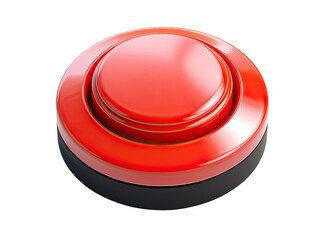 Illustration of round red button isolated on transparent background