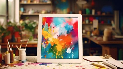 Naklejka na ściany i meble a computer screen with a colorful image