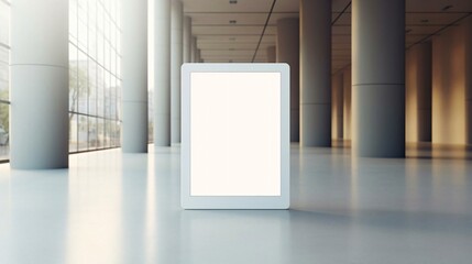 a white screen in a room