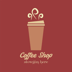 coffee quotes graphics, logos, labels and badges Vector illustration coffee shop logo template Cafe vector emblem. Cup of coffee icon