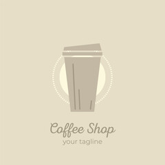 coffee quotes graphics, logos, labels and badges Vector illustration coffee shop logo template Cafe vector emblem. Cup of coffee icon
