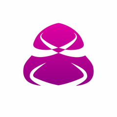 purple alien logo design illustration