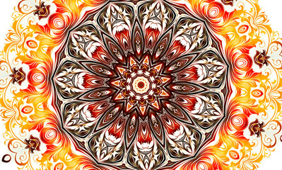 Abstract kaleidoscope background. Beautiful multicolor kaleidoscope texture. Unique mandala design