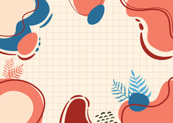 Fototapeta premium Hand drawn abstract shapes aesthetic background