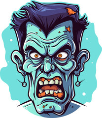 Ghoulish Frankenstein Illustration. 