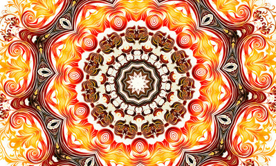 Abstract kaleidoscope background. Beautiful multicolor kaleidoscope texture. Unique mandala design