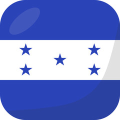 Obraz na płótnie Canvas Honduras flag square 3D cartoon style.