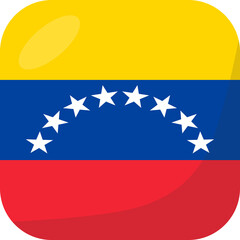 Venezuela flag square 3D cartoon style.
