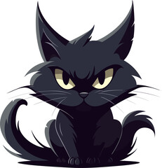 Obraz premium Mysterious Black Cat Illustration