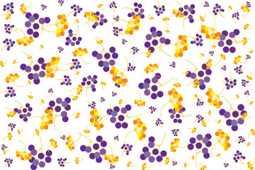 Illustration, Abstract yellow and violet fruit background.