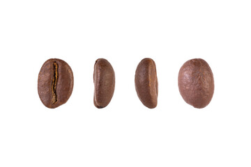 collection of various coffee bean isolated on white background with clipping path.