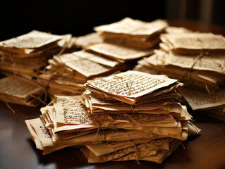 Vintage Manuscript Paper with Faded Calligraphy