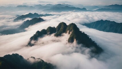 Fototapeta premium Mountain and cloud landscape 