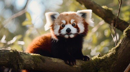 Obraz premium a red panda in a tree