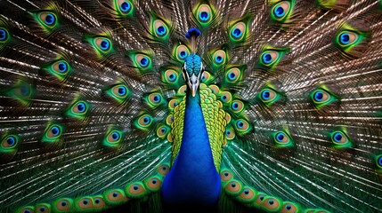 Obraz premium a peacock with its feathers spread