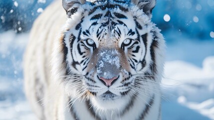 a white tiger with black spots