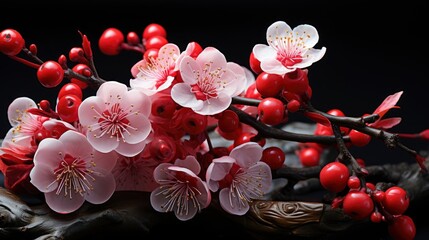 Chinese New Year Festival Plum Flowers , Happy New Year Background ,Hd Background