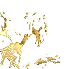 The gold liquid png image for decor concept 3d rendering