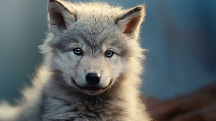 Fototapeta premium a close up of a fox