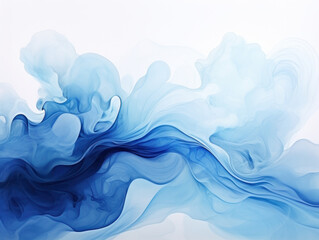 Abstract Water Ink Wave: Indigo and Sky Blue Mix