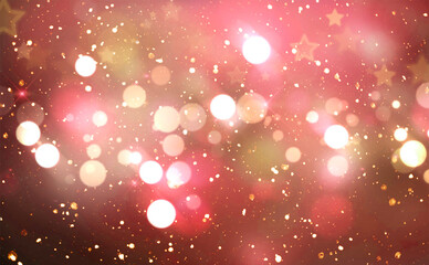Blurred of Christmas light bokeh for backdrop design , Abstract blur background