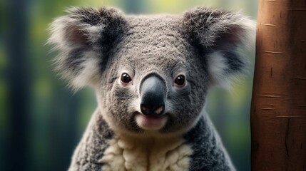 a koala bear looking at the camera