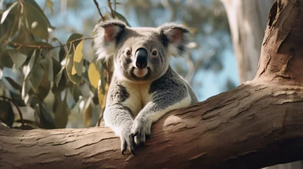 Deurstickers a koala bear in a tree © KWY