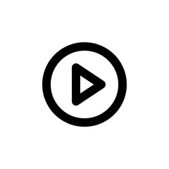 Audio and video play button, line web or mobile interface vector icon - 673618258