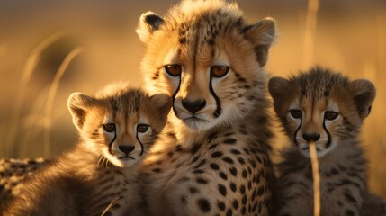 Obraz premium a group of wild cats