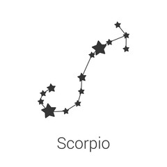 Scorpio sign constellation isolated vector icon on white background - 673618612
