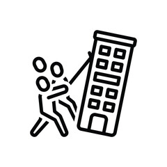 Black line icon for establishment 