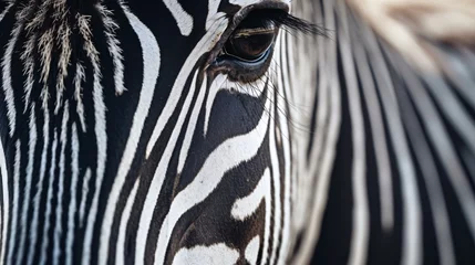 Gordijnen a close up of a zebra © KWY