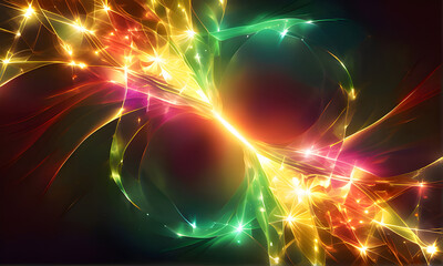 Obraz premium Abstract background with volumetric light, auras, rays, vivid colors reflects