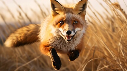 a fox running on a blanket