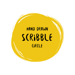 Hand drawn scribble colorful vector circle and label with text - 673619877