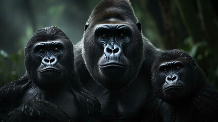 Obraz premium a group of monkeys