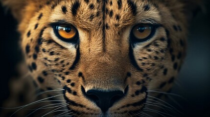 a close up of a leopard