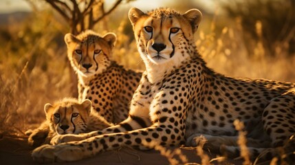 a group of cheetahs lying down