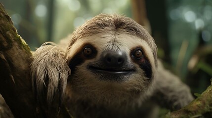 Fototapeta premium a sloth looking at the camera