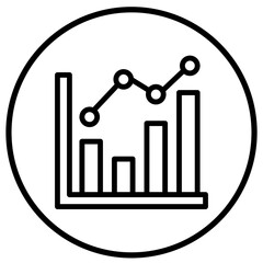 Line chart Vector Icon Design Illustration