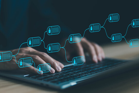 blockchain technology ledger data linked together security financial