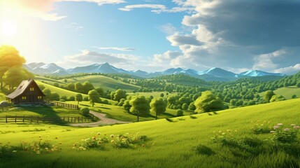 Obraz premium a house in a field