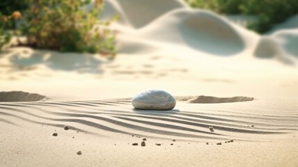 Fototapeta na wymiar a rock on a beach