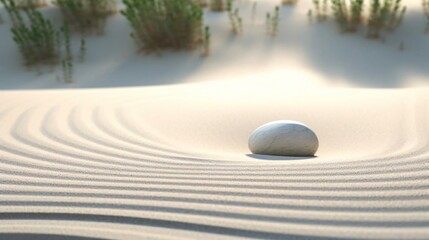 Fototapeta na wymiar a white rock on a sandy surface