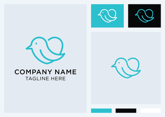 Modern line art wild hummingbird vector logo template