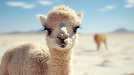 Obraz premium a close up of a llama