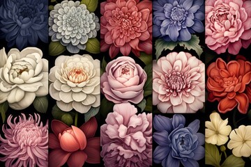 A collection of flower backgrounds that bring a sense of organic charm and freshness to your projects