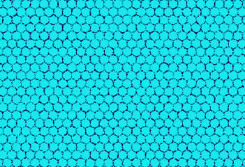 Hexagon border pattern with strong blue shapes on light blue background