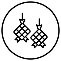 Ketupat Vector Icon Design Illustration